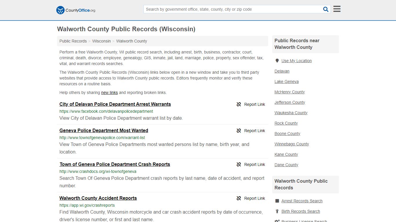 Walworth County Public Records (Wisconsin) - County Office