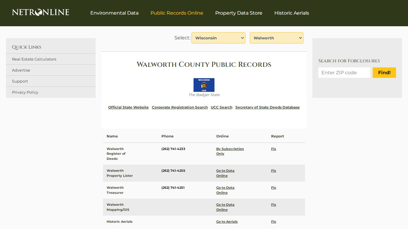 Walworth County Public Records - NETROnline.com